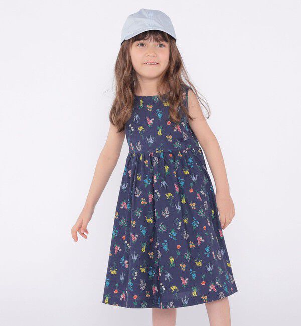 SHIPS KIDS「SHIPS KIDS:100～130cm / フラワー ノースリーブ ワンピース」|ワンピース|