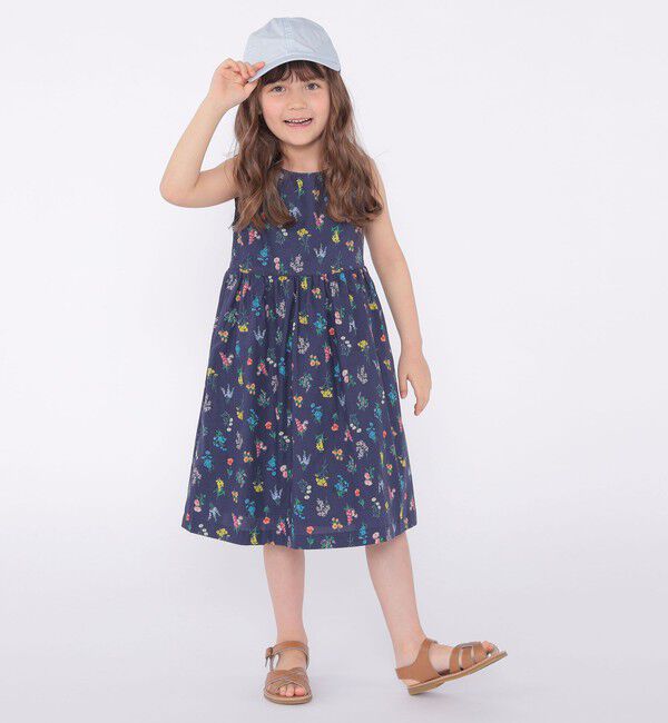 SHIPS KIDS「SHIPS KIDS:100～130cm / フラワー ノースリーブ ワンピース」|ワンピース|