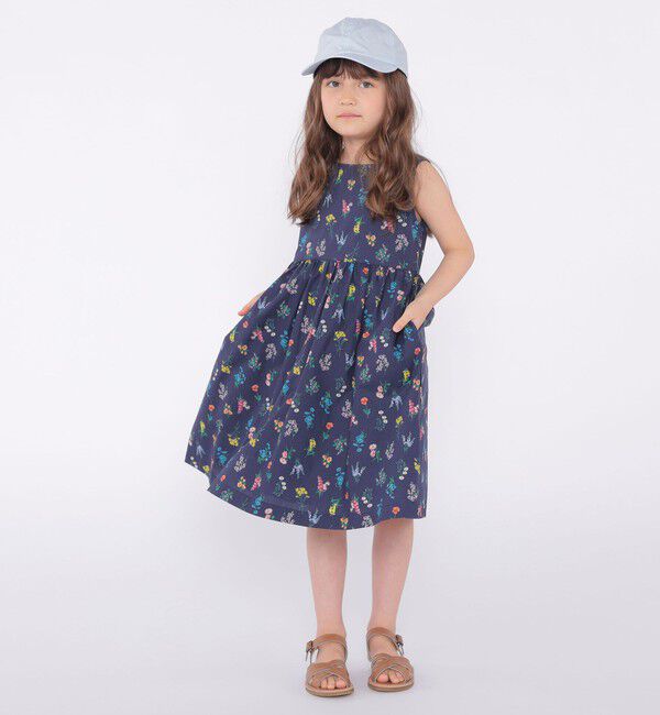 SHIPS KIDS「SHIPS KIDS:100～130cm / フラワー ノースリーブ ワンピース」|ワンピース|