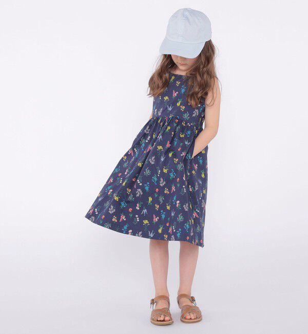 SHIPS KIDS「SHIPS KIDS:100～130cm / フラワー ノースリーブ ワンピース」|ワンピース|