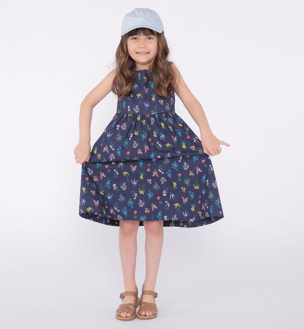 SHIPS KIDS「SHIPS KIDS:100～130cm / フラワー ノースリーブ ワンピース」|ワンピース|