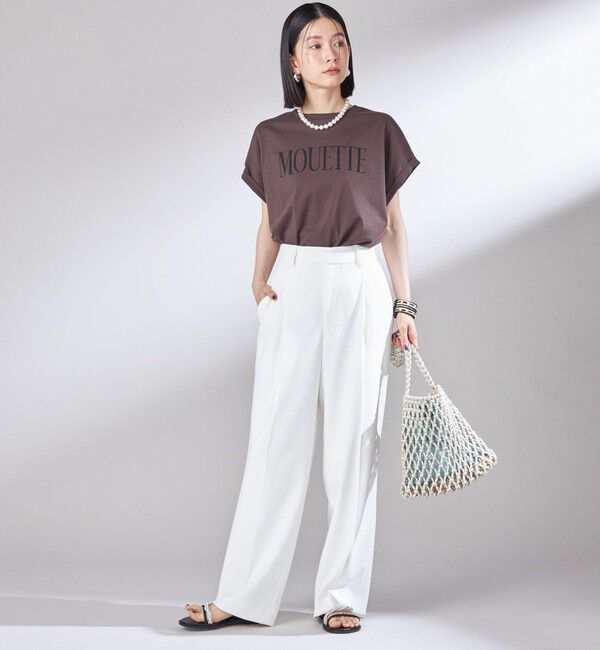 SHIPS for women「〈UVカット / 吸水速乾 / 手洗い可能〉合繊 タック センター プレス パンツ」|スラックス|
