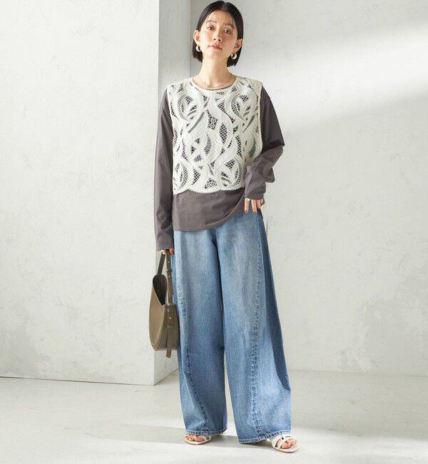SHIPS for women「【SHIPS別注】BIT BLUE:バレル レック デニム パンツ」|デニム|