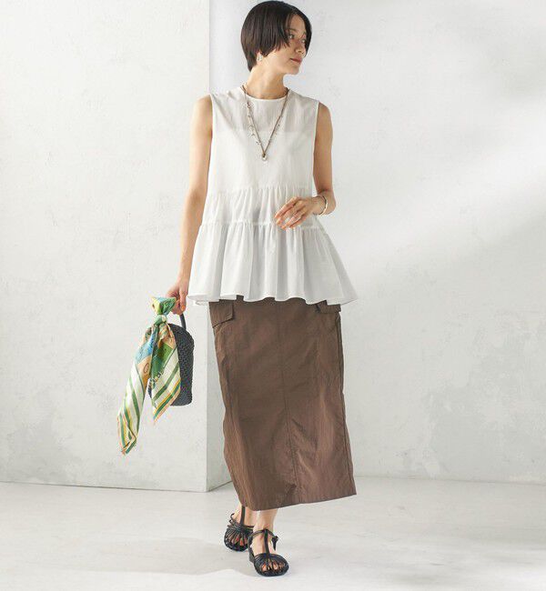 SHIPS for women「〈接触冷感 / 撥水加工〉TEXBRID(R) タフタ ノースリーブ ブラウス」|シャツ・ブラウス|