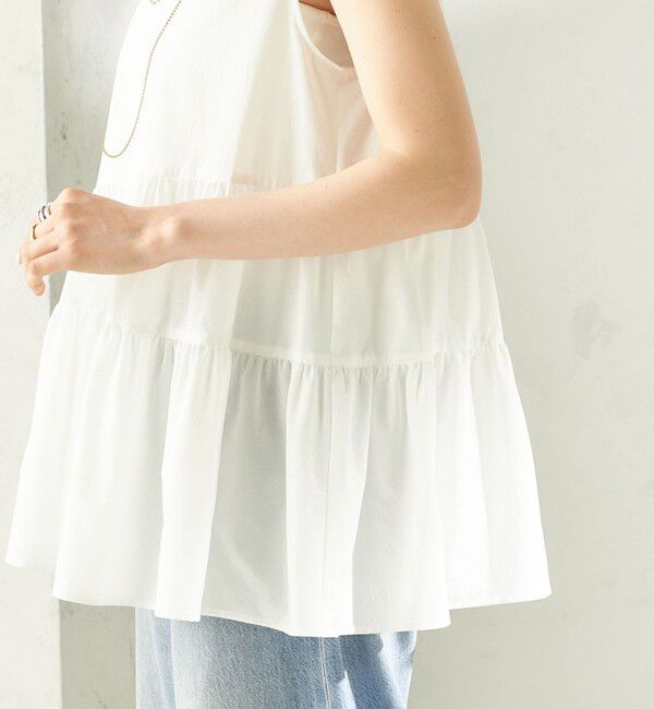 SHIPS for women「〈接触冷感 / 撥水加工〉TEXBRID(R) タフタ ノースリーブ ブラウス」|シャツ・ブラウス|