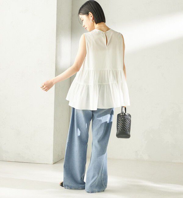 SHIPS for women「〈接触冷感 / 撥水加工〉TEXBRID(R) タフタ ノースリーブ ブラウス」|シャツ・ブラウス|
