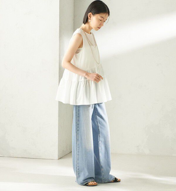 SHIPS for women「〈接触冷感 / 撥水加工〉TEXBRID(R) タフタ ノースリーブ ブラウス」|シャツ・ブラウス|