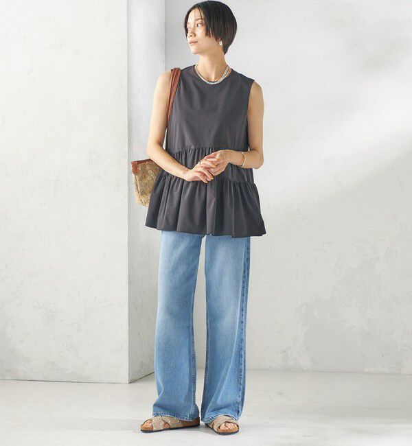 SHIPS for women「〈接触冷感 / 撥水加工〉TEXBRID(R) タフタ ノースリーブ ブラウス」|シャツ・ブラウス|