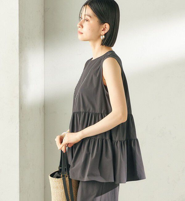 SHIPS for women「〈接触冷感 / 撥水加工〉TEXBRID(R) タフタ ノースリーブ ブラウス」|シャツ・ブラウス|
