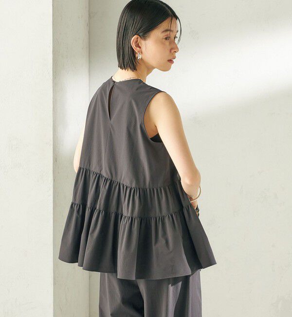 SHIPS for women「〈接触冷感 / 撥水加工〉TEXBRID(R) タフタ ノースリーブ ブラウス」|シャツ・ブラウス|