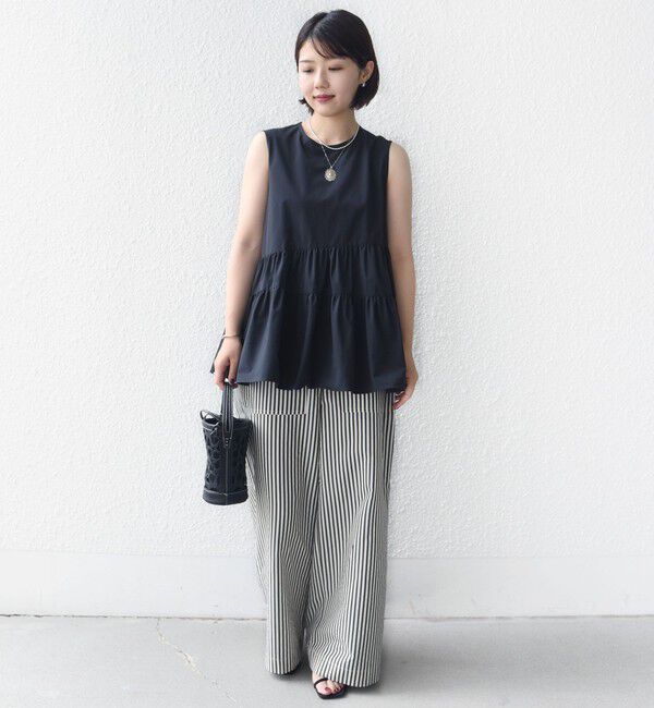 SHIPS for women「〈接触冷感 / 撥水加工〉TEXBRID(R) タフタ ノースリーブ ブラウス」|シャツ・ブラウス|