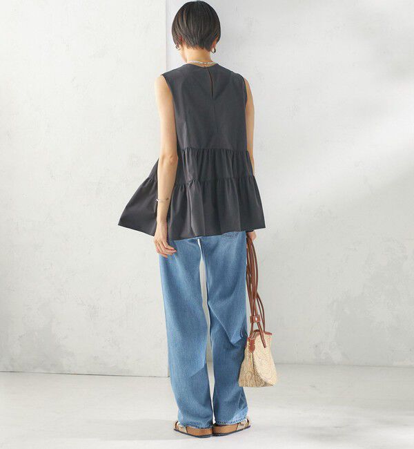 SHIPS for women「〈接触冷感 / 撥水加工〉TEXBRID(R) タフタ ノースリーブ ブラウス」|シャツ・ブラウス|
