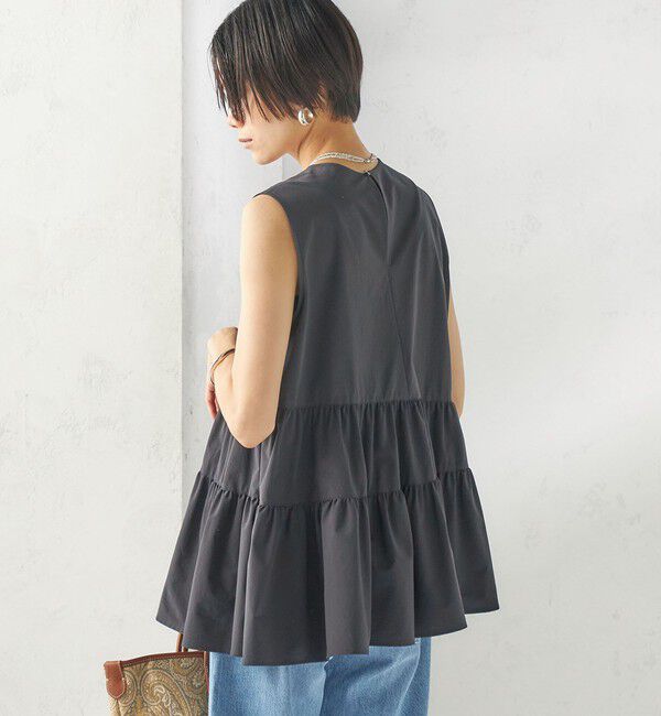 SHIPS for women「〈接触冷感 / 撥水加工〉TEXBRID(R) タフタ ノースリーブ ブラウス」|シャツ・ブラウス|
