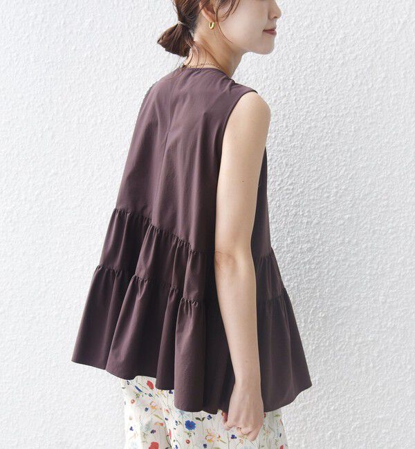 SHIPS for women「〈接触冷感 / 撥水加工〉TEXBRID(R) タフタ ノースリーブ ブラウス」|シャツ・ブラウス|
