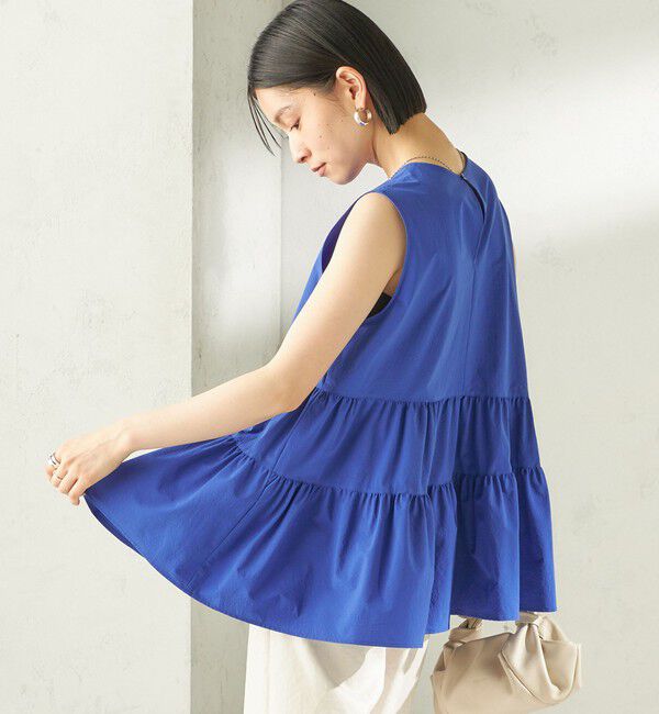 SHIPS for women「〈接触冷感 / 撥水加工〉TEXBRID(R) タフタ ノースリーブ ブラウス」|シャツ・ブラウス|