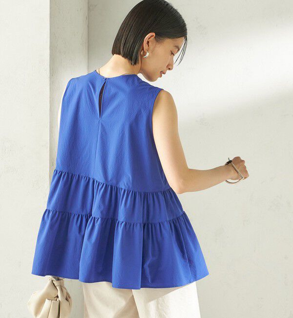 SHIPS for women「〈接触冷感 / 撥水加工〉TEXBRID(R) タフタ ノースリーブ ブラウス」|シャツ・ブラウス|
