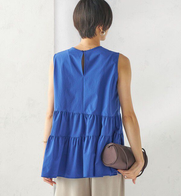 SHIPS for women「〈接触冷感 / 撥水加工〉TEXBRID(R) タフタ ノースリーブ ブラウス」|シャツ・ブラウス|