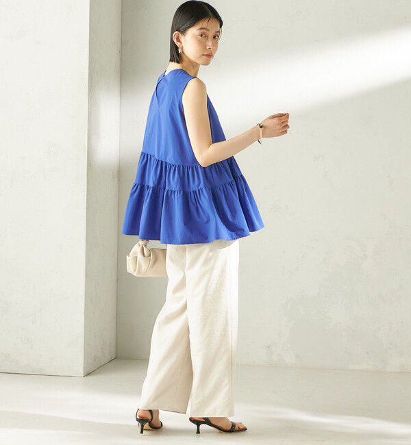 SHIPS for women「〈接触冷感 / 撥水加工〉TEXBRID(R) タフタ ノースリーブ ブラウス」|シャツ・ブラウス|