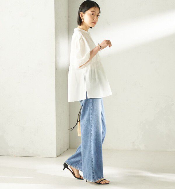 SHIPS for women「〈接触冷感 / 撥水加工〉TEXBRID(R) タフタ ショート スリーブ 羽織 シャツ」|シャツ・ブラウス|