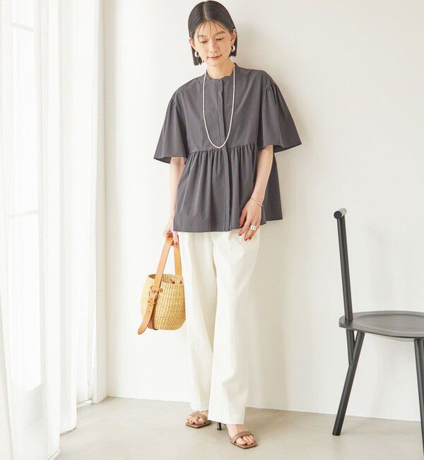 SHIPS for women「〈接触冷感 / 撥水加工〉TEXBRID(R) タフタ ショート スリーブ 羽織 シャツ」|シャツ・ブラウス|