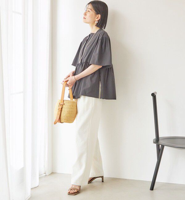 SHIPS for women「〈接触冷感 / 撥水加工〉TEXBRID(R) タフタ ショート スリーブ 羽織 シャツ」|シャツ・ブラウス|