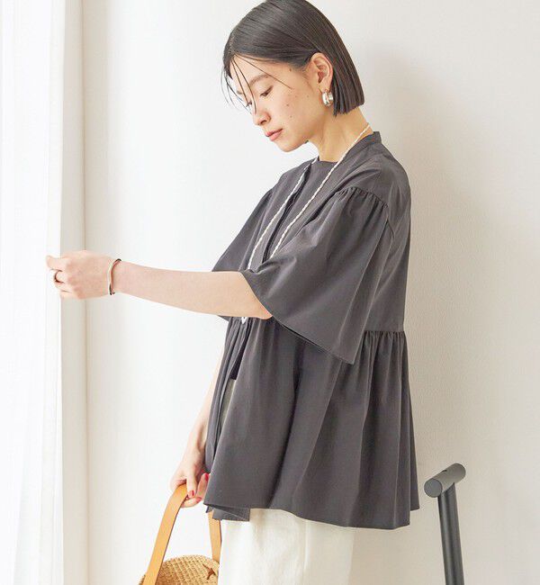SHIPS for women「〈接触冷感 / 撥水加工〉TEXBRID(R) タフタ ショート スリーブ 羽織 シャツ」|シャツ・ブラウス|