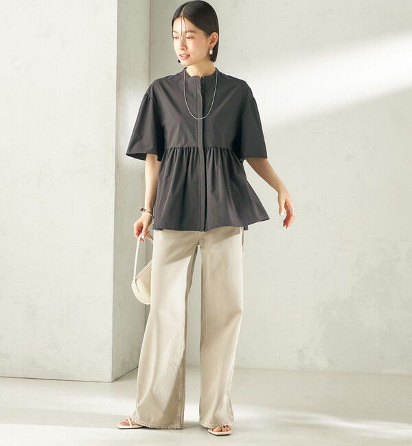 SHIPS for women「〈接触冷感 / 撥水加工〉TEXBRID(R) タフタ ショート スリーブ 羽織 シャツ」|シャツ・ブラウス|