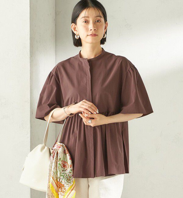 SHIPS for women「〈接触冷感 / 撥水加工〉TEXBRID(R) タフタ ショート スリーブ 羽織 シャツ」|シャツ・ブラウス|