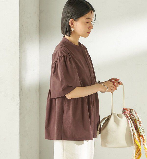 SHIPS for women「〈接触冷感 / 撥水加工〉TEXBRID(R) タフタ ショート スリーブ 羽織 シャツ」|シャツ・ブラウス|
