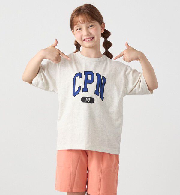 SHIPS any「Champion:〈洗濯機可能〉CPN プリント Tシャツ<KIDS>」|Tシャツ・カットソー|ナチュラル