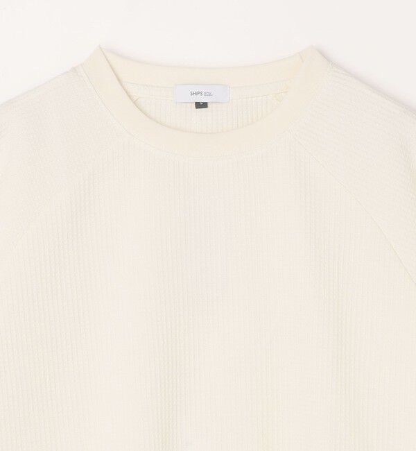 SHIPS any「【WEB限定】SHIPS any:〈UVカット〉SORONA(R) ワッフル ラグラン リラックス Tシャツ◇」|Tシャツ・カットソー|