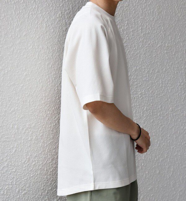SHIPS any「【WEB限定】SHIPS any:〈UVカット〉SORONA(R) ワッフル ラグラン リラックス Tシャツ◇」|Tシャツ・カットソー|
