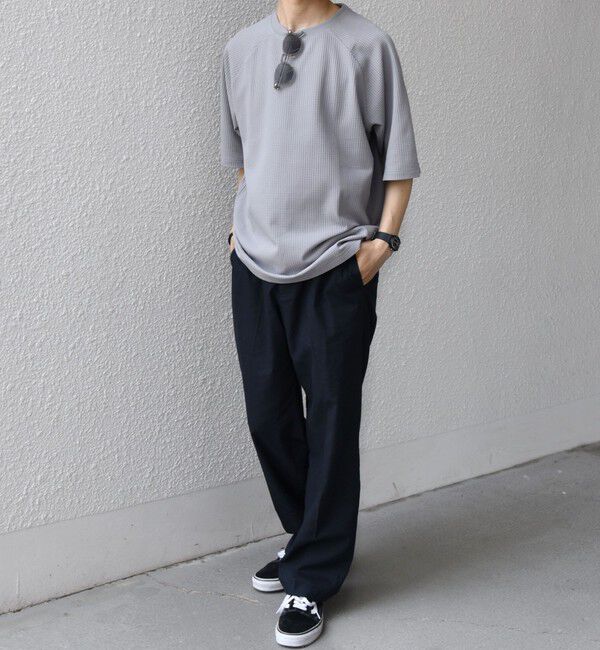 SHIPS any「【WEB限定】SHIPS any:〈UVカット〉SORONA(R) ワッフル ラグラン リラックス Tシャツ◇」|Tシャツ・カットソー|