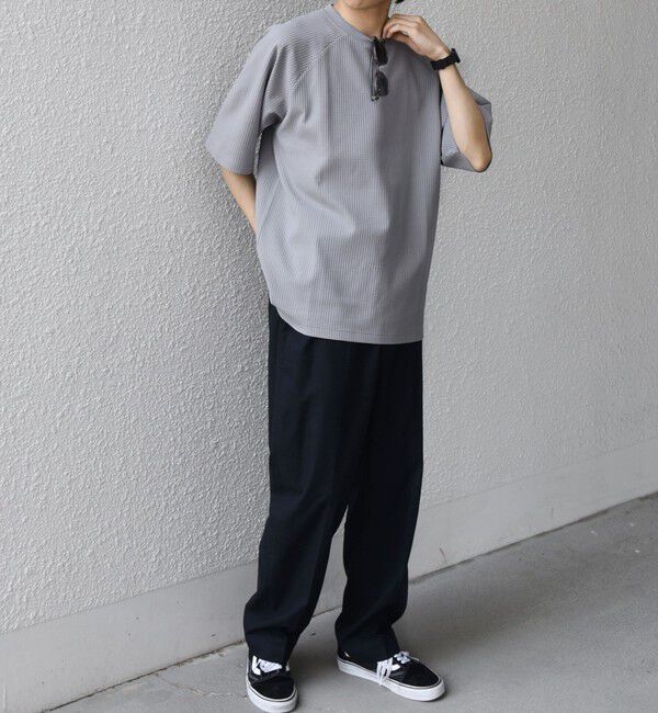 SHIPS any「【WEB限定】SHIPS any:〈UVカット〉SORONA(R) ワッフル ラグラン リラックス Tシャツ◇」|Tシャツ・カットソー|
