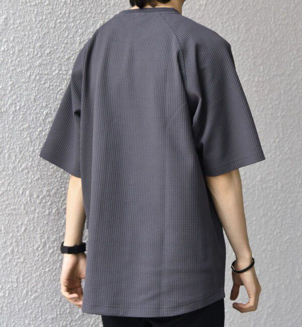 SHIPS any「【WEB限定】SHIPS any:〈UVカット〉SORONA(R) ワッフル ラグラン リラックス Tシャツ◇」|Tシャツ・カットソー|