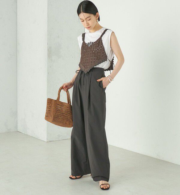 SHIPS for women「Wai＋:〈接触冷感 / 吸水速乾 / 洗濯機可能〉タイプライター コンフィ タック パンツ」|その他|