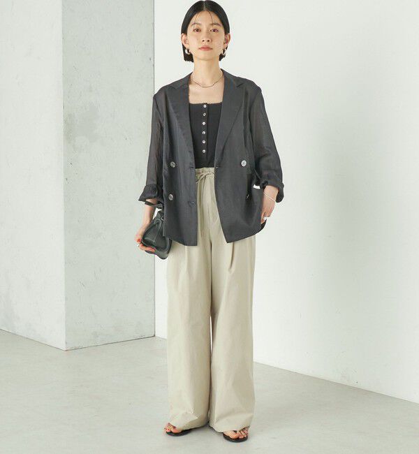 SHIPS for women「Wai＋:〈接触冷感 / 吸水速乾 / 洗濯機可能〉タイプライター コンフィ タック パンツ」|その他|