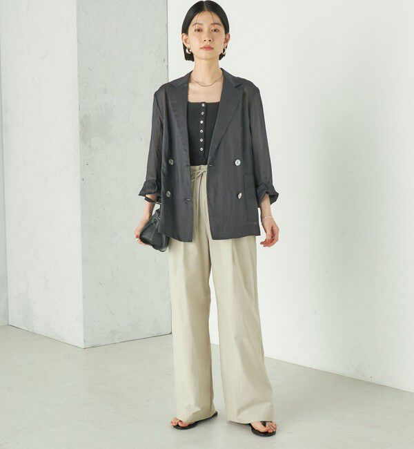 SHIPS for women「Wai＋:〈接触冷感 / 吸水速乾 / 洗濯機可能〉タイプライター コンフィ タック パンツ」|その他|
