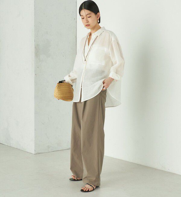 SHIPS for women「Wai＋:〈接触冷感 / 吸水速乾 / 洗濯機可能〉タイプライター コンフィ タック パンツ」|その他|