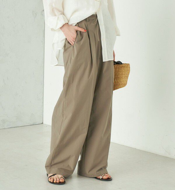 SHIPS for women「Wai＋:〈接触冷感 / 吸水速乾 / 洗濯機可能〉タイプライター コンフィ タック パンツ」|その他|