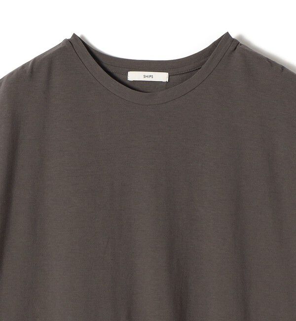 SHIPS for women「〈手洗い可能〉レース コンビ フレンチ スリーブ TEE」|Tシャツ・カットソー|