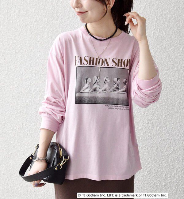 SHIPS any「《予約》GOOD ROCK SPEED:〈洗濯機可能〉LIFE PC フォト プリント シアー ロンTEE」|Tシャツ・カットソー|ピンク