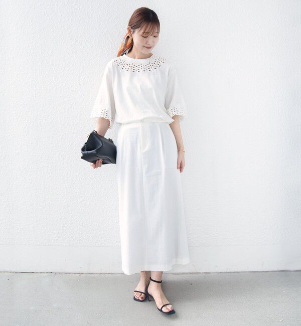 SHIPS for women「フラワー モチーフ カットワーク レース ショート スリーブ TEE」|Tシャツ・カットソー|
