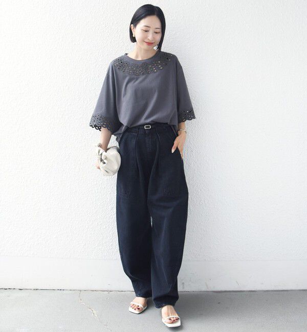 SHIPS for women「フラワー モチーフ カットワーク レース ショート スリーブ TEE」|Tシャツ・カットソー|