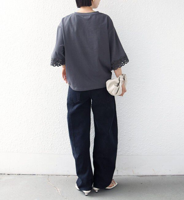 SHIPS for women「フラワー モチーフ カットワーク レース ショート スリーブ TEE」|Tシャツ・カットソー|