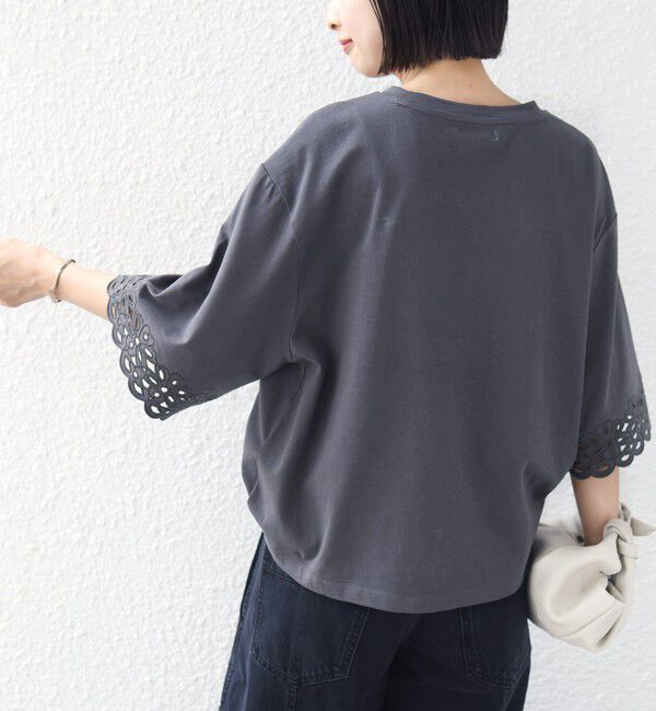 SHIPS for women「フラワー モチーフ カットワーク レース ショート スリーブ TEE」|Tシャツ・カットソー|