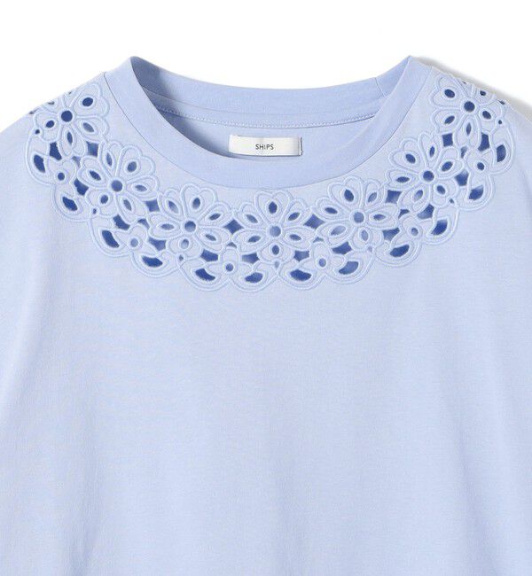 SHIPS for women「フラワー モチーフ カットワーク レース ショート スリーブ TEE」|Tシャツ・カットソー|