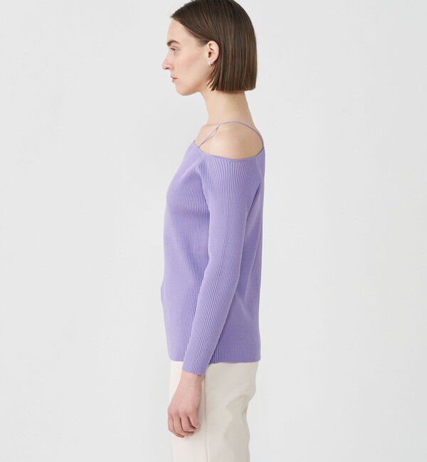 Ballsey「ハイストレッチリブ ワンショルダープルオーバー」|ニット・セーター|