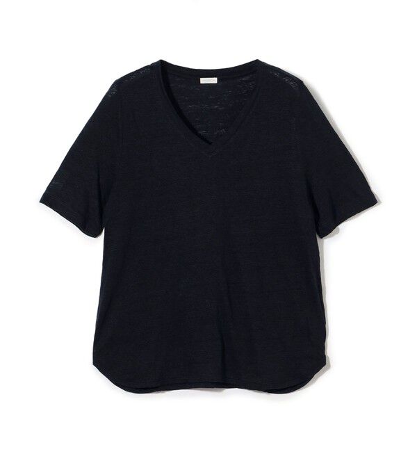 GALERIE VIE「リネンジャージー Vネックプルオーバー」|Tシャツ・カットソー|69 ネイビー