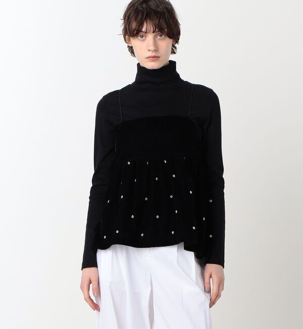 TOMORROWLAND BUYING WEAR「【別注】ne Quittez pas BLACK  VELBET PEARL トップス」|キャミソール|